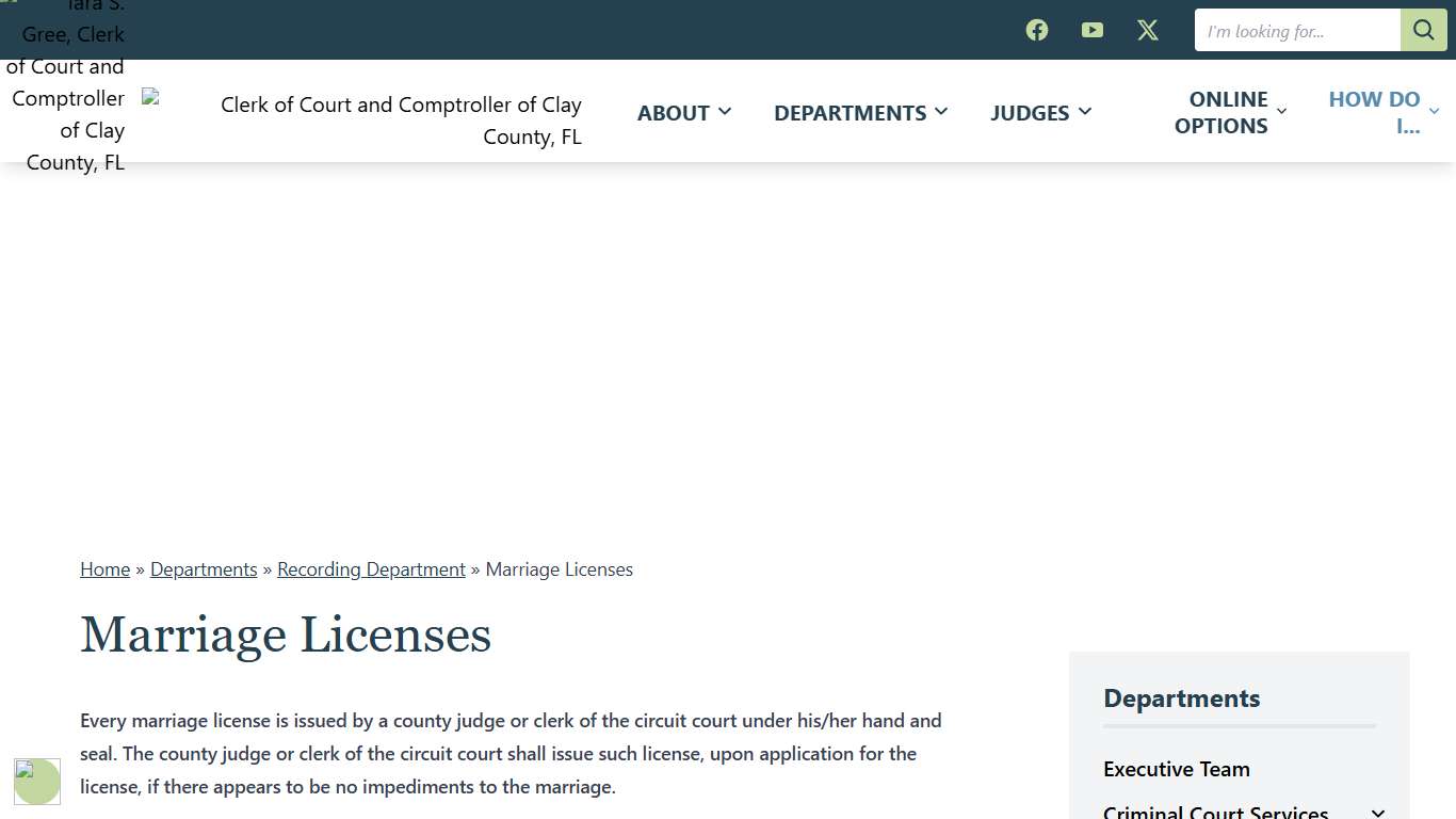 Marriage Licenses Clay County Clerk of Court